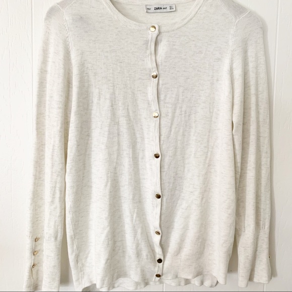 Zara Knit Button Cardigan Size Large - Picture 5 of 9